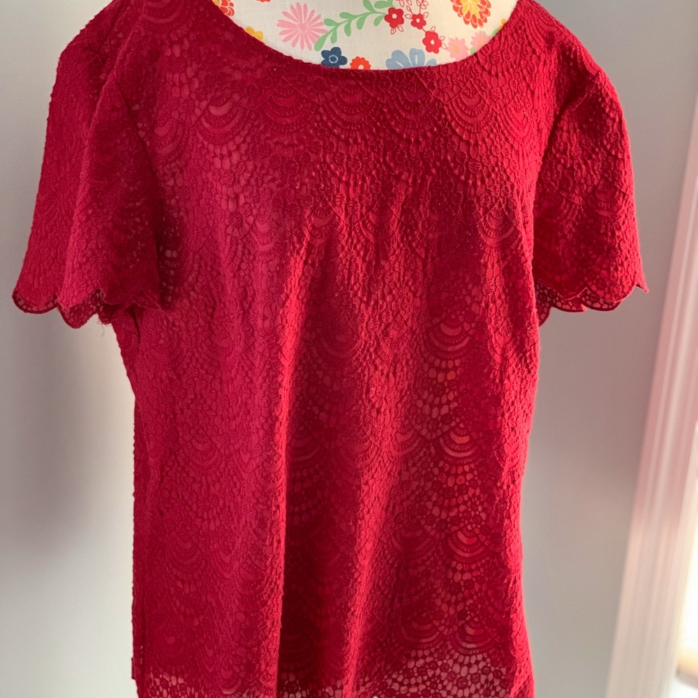 Anne Taylor Loft Scallop Blouse